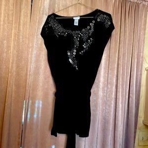 Chico’s Tunic Vest Size 2 EUC Black